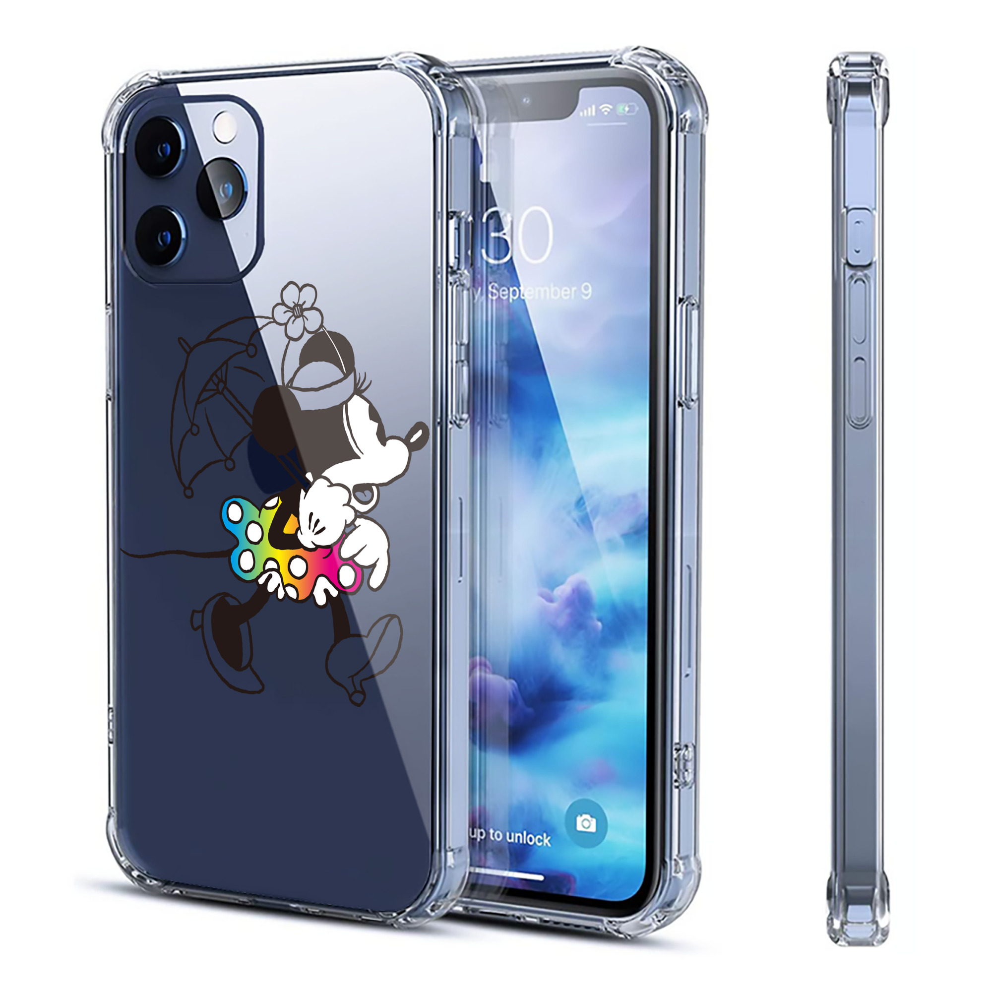 （画像用） ミッキーマウス Mickey Mouse 【iPhone 12シリーズ対応】透明スマホケース（クリアソフトケース）